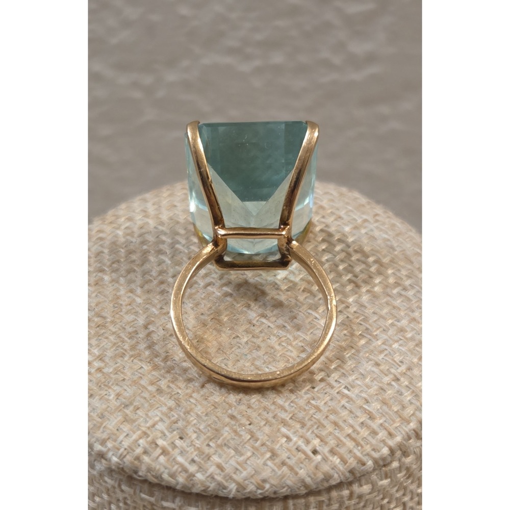 1950s-60s  14k Yellow Gold Maximino Emerald‎ Cut Cocktail Ring Size 7 Brazilian - Picture 10 of 13